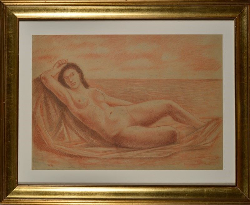 Ubaldo Oppi - Nudo Disteso al Mare