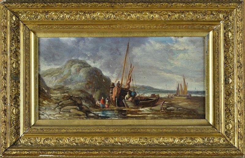Anonimo, XIX Sec. - Scene di Vita di Pescatori