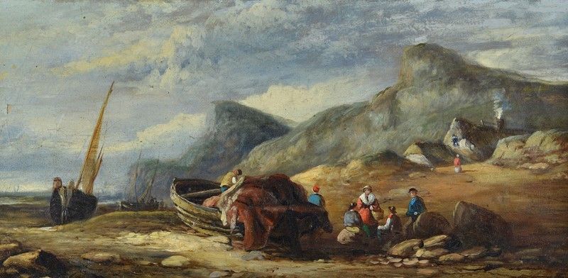 Anonimo, XIX Sec. - Scene di Vita di Pescatori