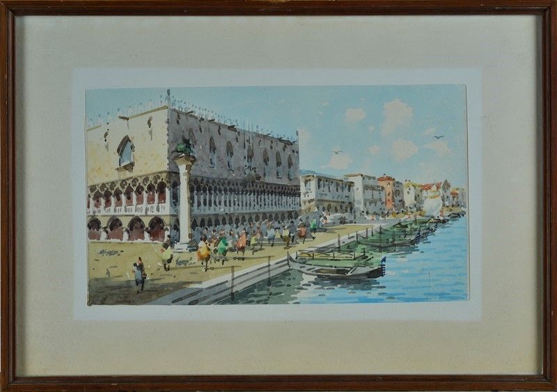 Anonimo, XX Sec. - Coppia di Vedute di Venezia