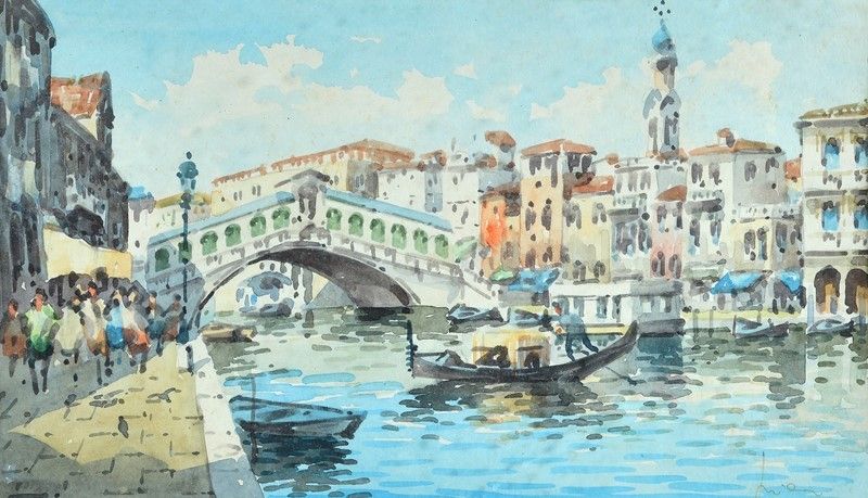 Anonimo, XX Sec. - Coppia di Vedute di Venezia