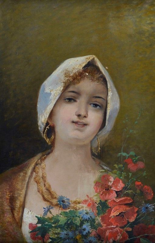 Domenico Forlenza - Ragazza con papaveri