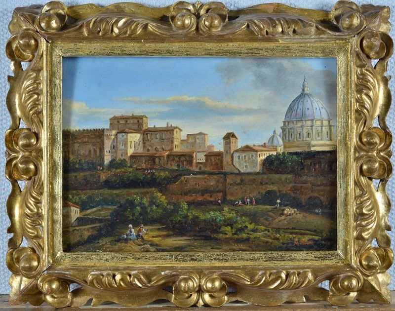 Anonimo, XIX Sec. - Veduta di Roma