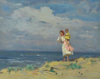 Madre e Figlia sulla Spiaggia