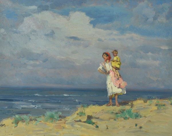 Beppe Ciardi - Mother and daughter on the beach
