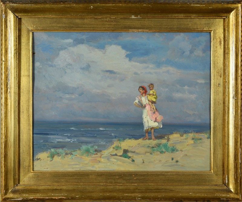 Beppe Ciardi - Madre e Figlia sulla Spiaggia