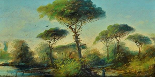 Henry Mark&#242; - Paesaggio con figura 