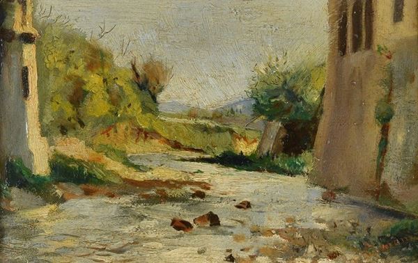 Odoardo Borrani - Paesaggio con fiume