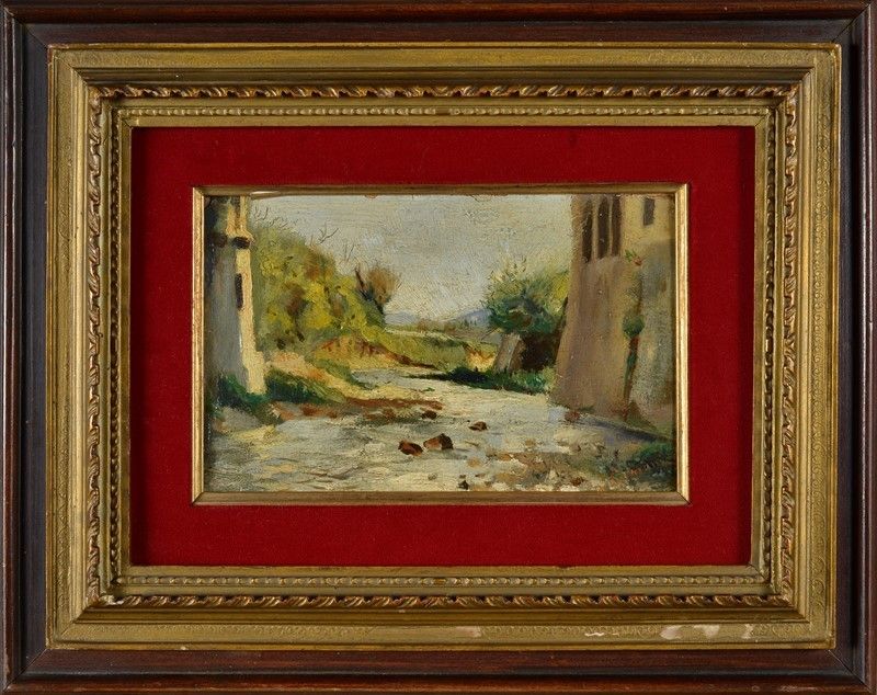 Odoardo Borrani - Paesaggio con Fiume