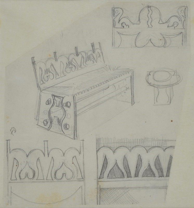 Fortunato Depero - Studio di un Divano per il Cabaret del Diavolo, Roma