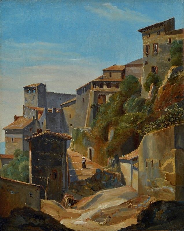 Attr. a Giacinto Gigante - Scorcio di Paese