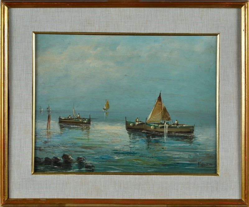 Attr. a Paolo Sala - Marina con Pescatori