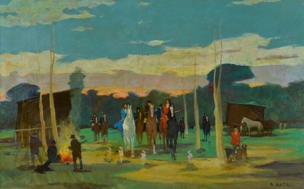 Renato Natali - Battuta di caccia a cavallo