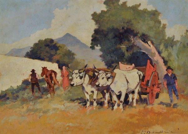Carlo Domenici - Buoi al carro rosso