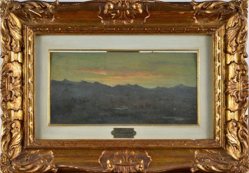 Attr. a Eugenio Cecconi - Paesaggio al Tramonto
