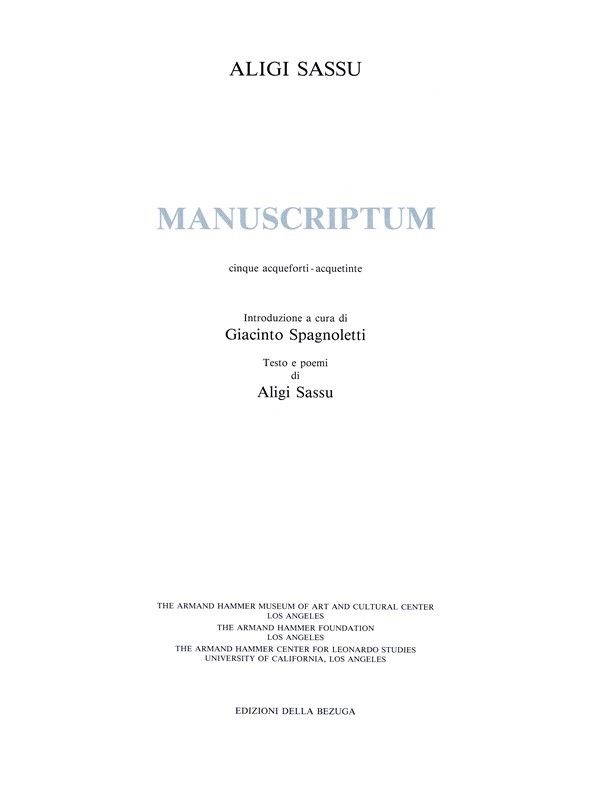 Aligi Sassu - Manuscriptum