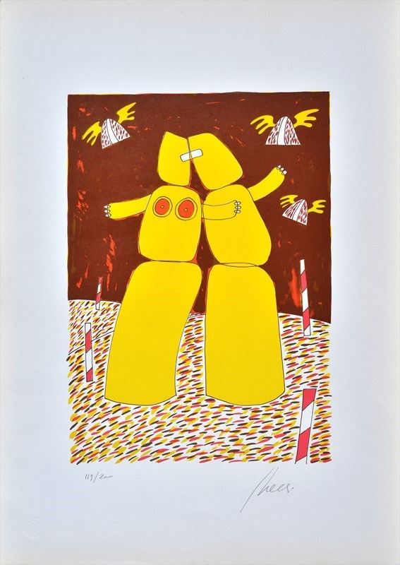 Giuliano Ghelli : Without title  - Color screen printing, mm. 700x495; ex: 119/200 - Auction Modern and Contemporary art - Galleria Pananti Casa d'Aste