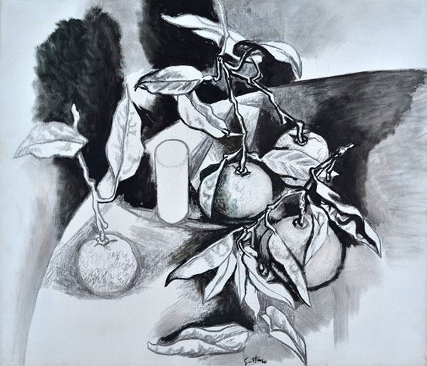 Renato Guttuso - Arance e bicchiere