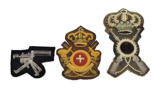 Lot of three embroidered friezes of the Royal Army  - Auction Antique Arms & Militaria - Galleria Pananti Casa d'Aste