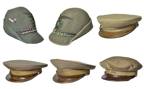 Sei cappelli militari italiani