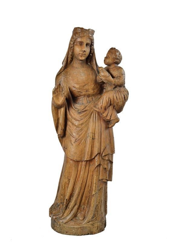 Anonimo, XIX sec. : Madonna and Child  - Carved wood - Auction ANTIQUES, AUTHORS OF XIX AND XX CENTURY - II - Galleria Pananti Casa d'Aste