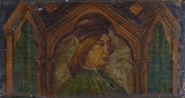 Scuola Senese, fine XIX - inizio XX sec. - Plate with portrait of a young man