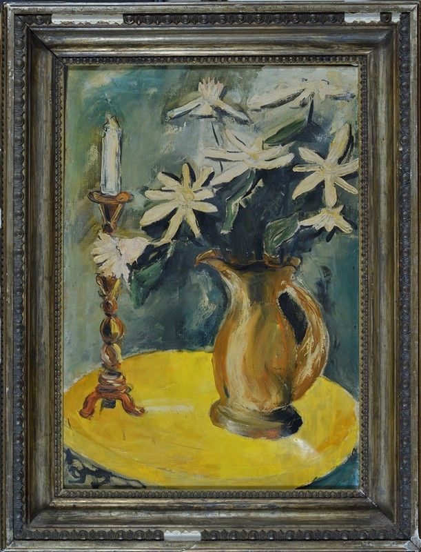 Attr. a Luigi Spazzapan - Vaso di Fiori con Candela