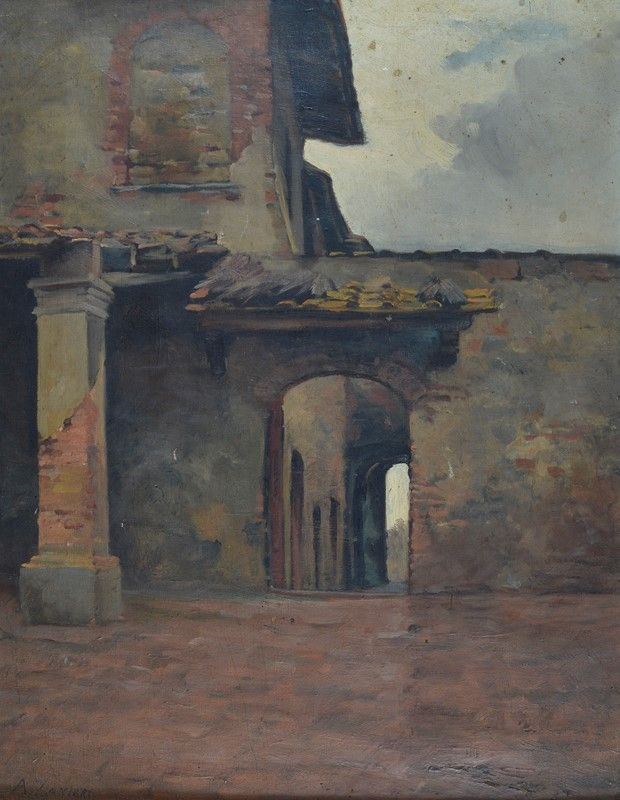Arturo Zanieri - Scorcio di Rustico con Arco
