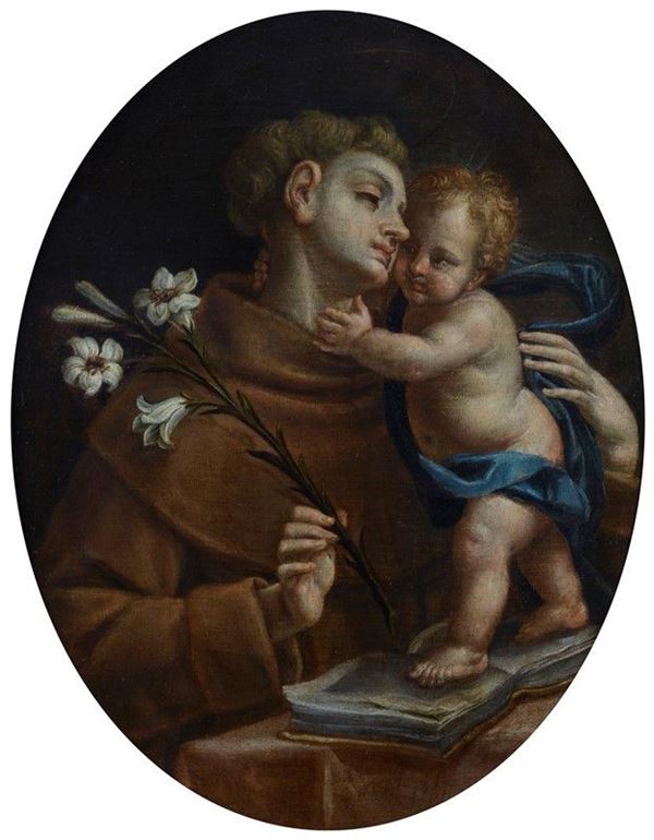 Scuola Napoletana, XVIII sec. - Saint Anthony with the Child Jesus