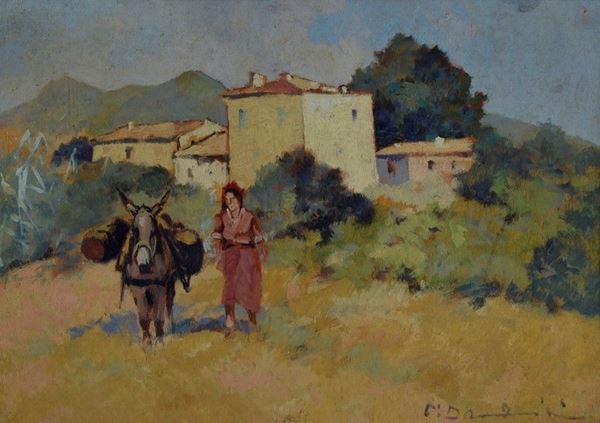 Carlo Domenici - Peasant woman with mule