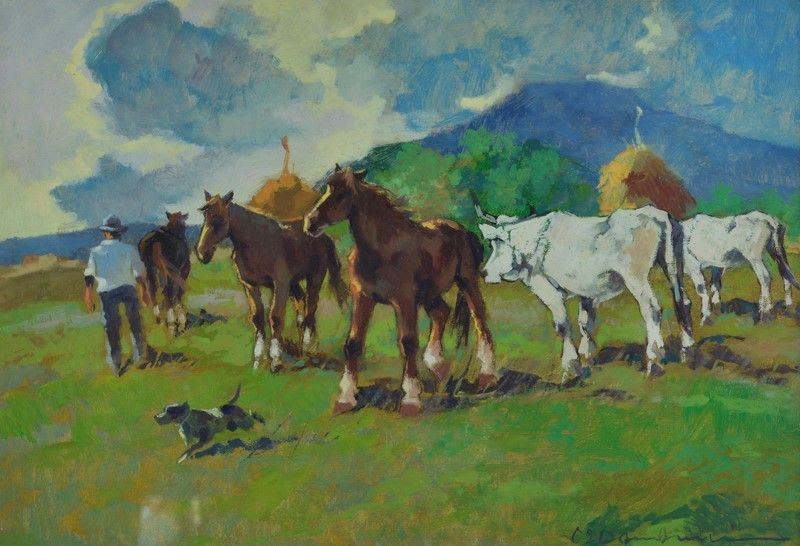 Carlo Domenici - Cavalli e Buoi