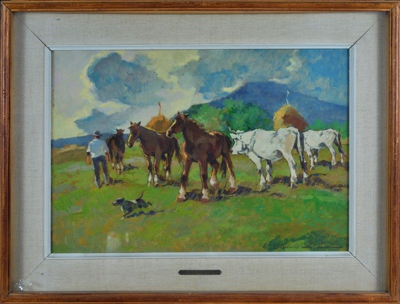 Carlo Domenici - Cavalli e Buoi