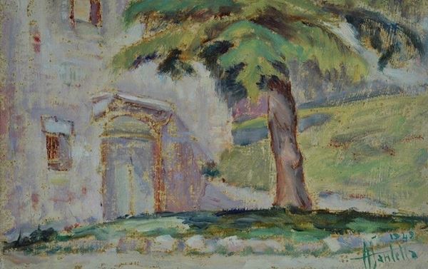 A. Santella - House with tree