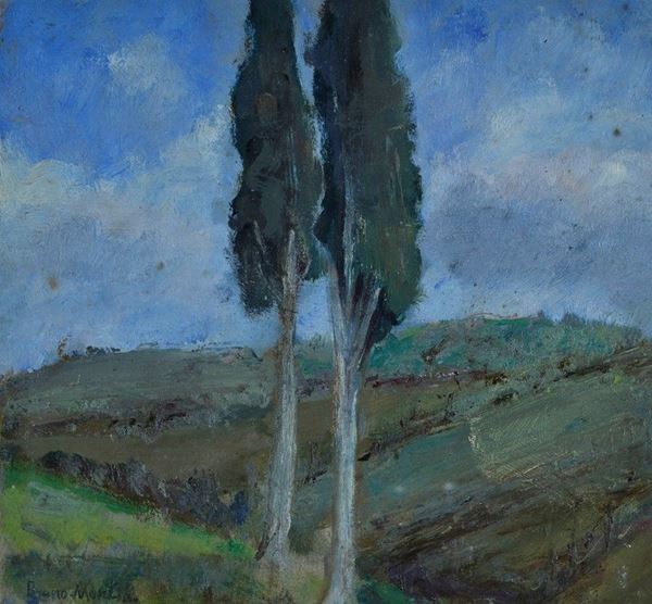 Bruno Martini - Landscape with cypresses