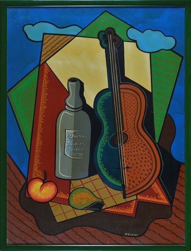 Pippo Oriani - Natura Morta con Chitarra e Bottiglia
