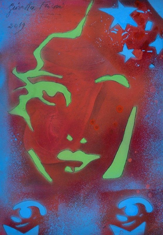 Giosetta Fioroni - Red and yellow face