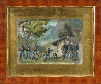 Grazioso Dipinto Militare Austriaco