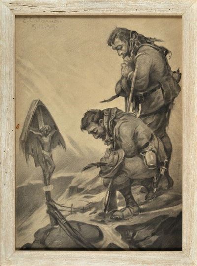 Disegno di Alpini della Grande Guerra