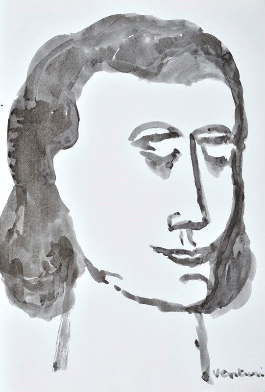 Venturino Venturi : Volto  - Acquerello su carta - Asta AUTORI DEL XIX E XX SEC - Galleria Pananti Casa d'Aste