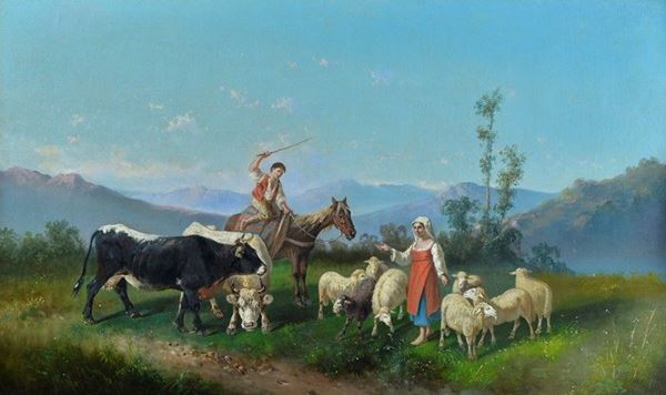 Anonimo Napoletano, XIX sec. - Return from the fields