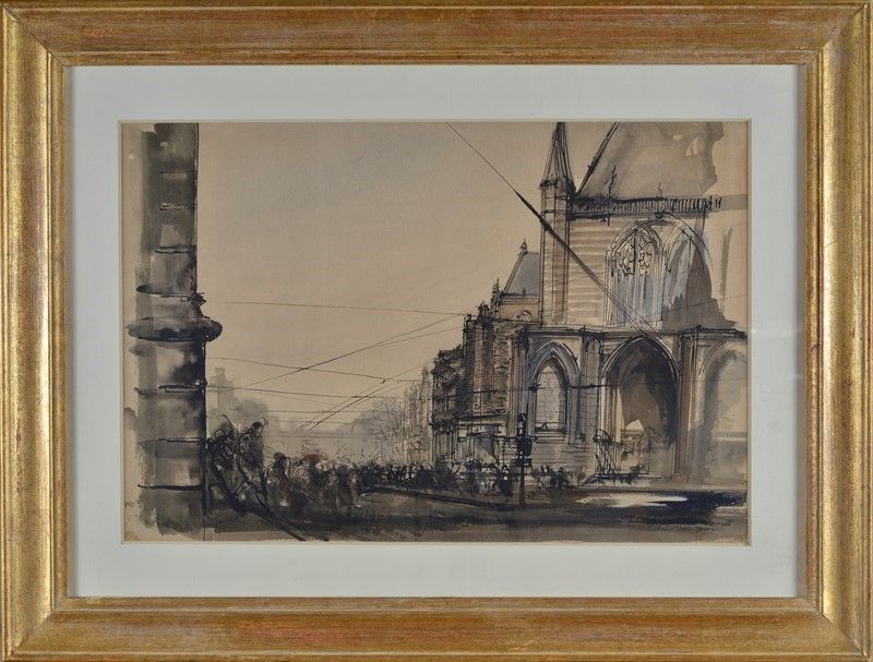 Pietro Annigoni - Scorcio di Città