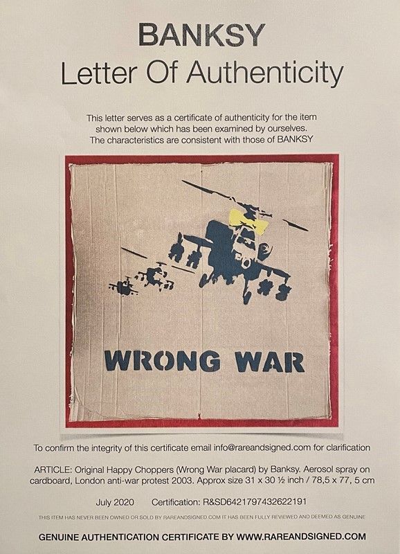 Banksy - Happy Choppers (wrong War Placard)