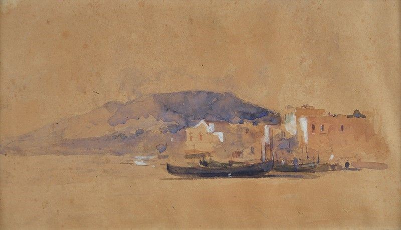 Anonimo, XIX Sec. - Paesaggio Lacustre