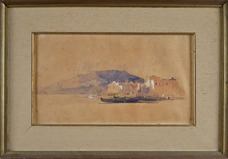 Anonimo, XIX Sec. - Paesaggio Lacustre