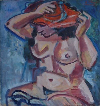 Nudo di Donna con Cappello Rosso