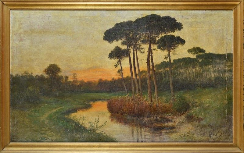 Henry Markò - Paesaggio con Ruscello e Pineta