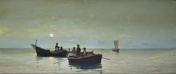 Raffaello Torre - Barche al tramonto