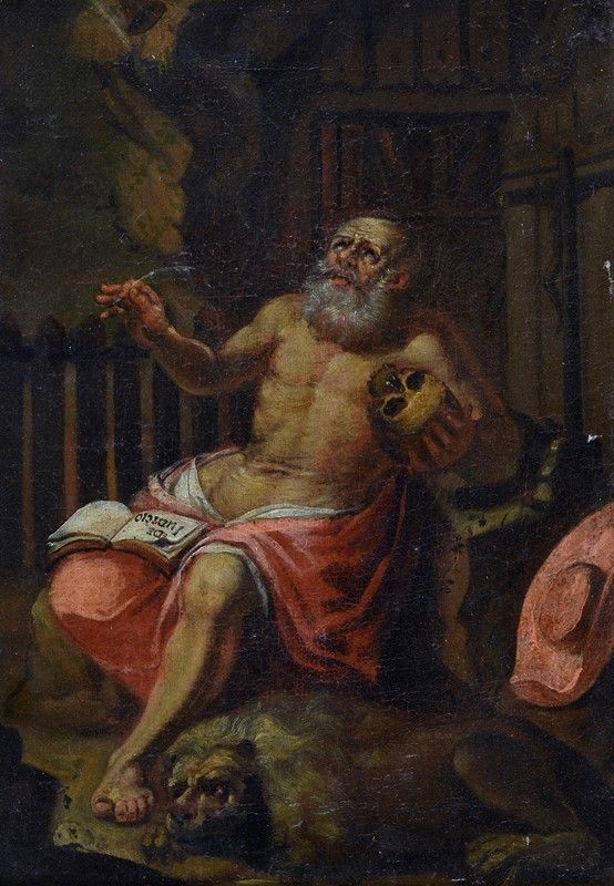Scuola Fiamminga, XVII Sec. - San Girolamo