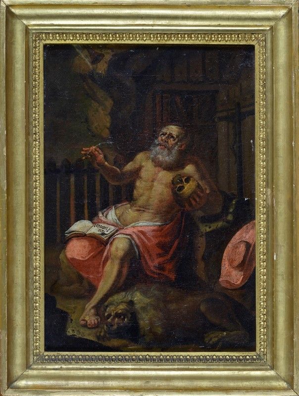 Scuola Fiamminga, XVII Sec. - San Girolamo