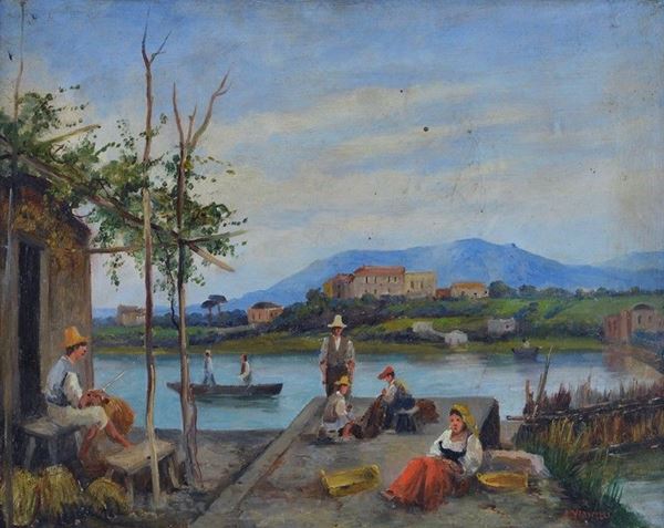 Achille Vianelli - Veduta del Lago Lucrino 